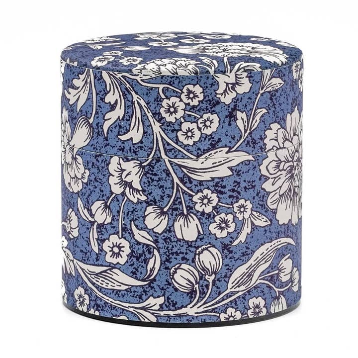 Japanischer Chazutsu — Kotodo — Blau-Weiß-Teedose aus Metall im Washi-Design — 100 g für den Großhandel von Tezumi