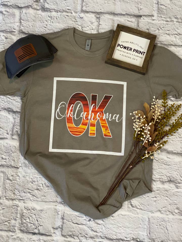 Camiseta de manga corta Oklahoma Sunset para venta al por mayor de Think Ability Inc. - Power Print