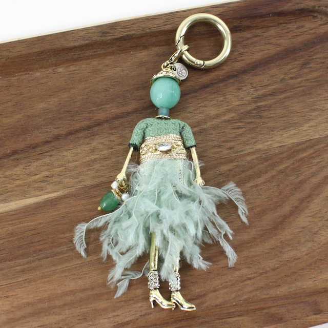 Pretty Persuasions - Wholesale Keychain - Women's - B24127 Stone Adorned French Doll Stainless Steel Keychain2