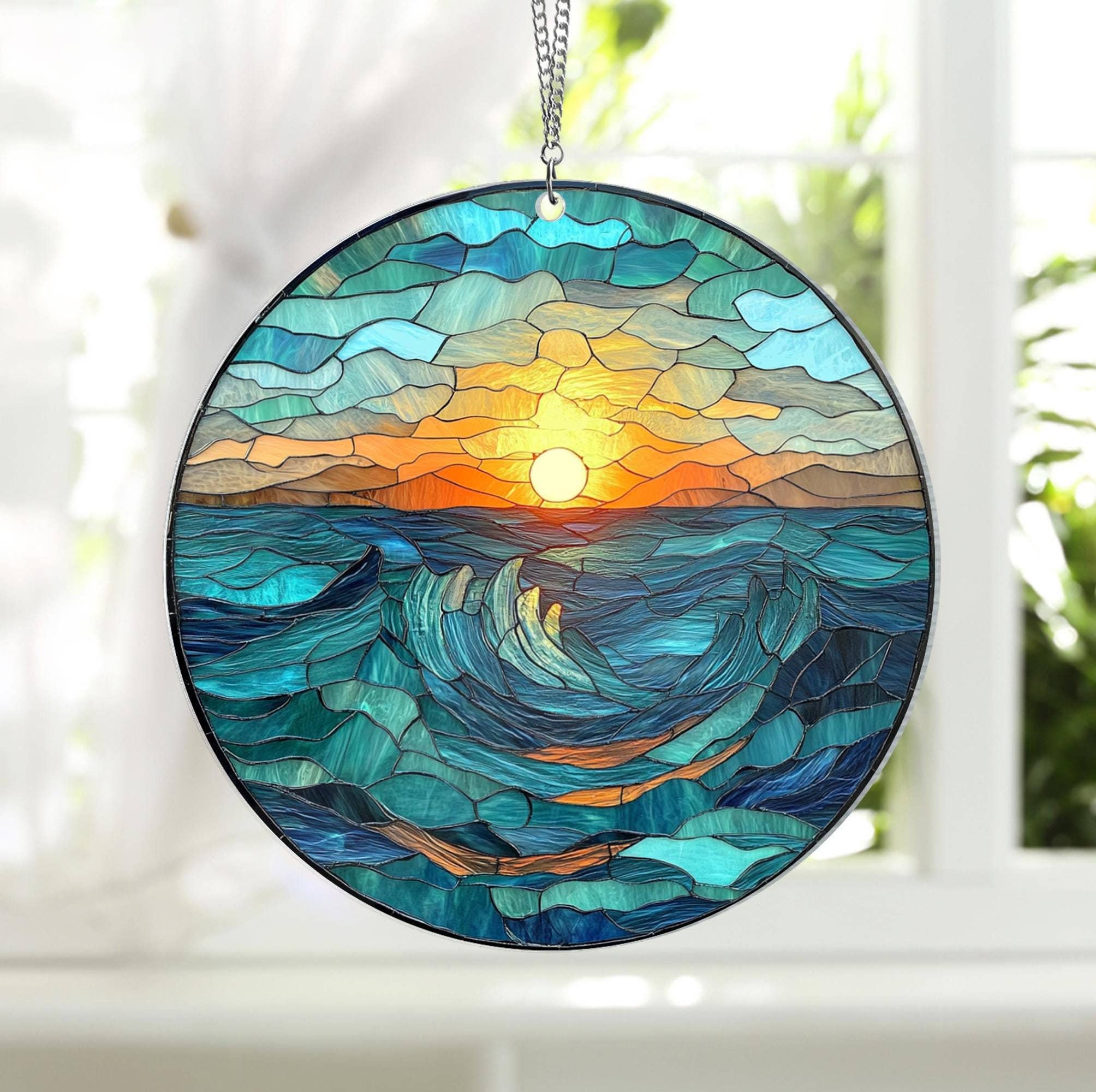 NVC Ecommerce LLC – Großhandel Sonnenfänger – Sonnenaufgang am Strand Sonnenfänger, Ozeanwellen bei Sonnenaufgang0