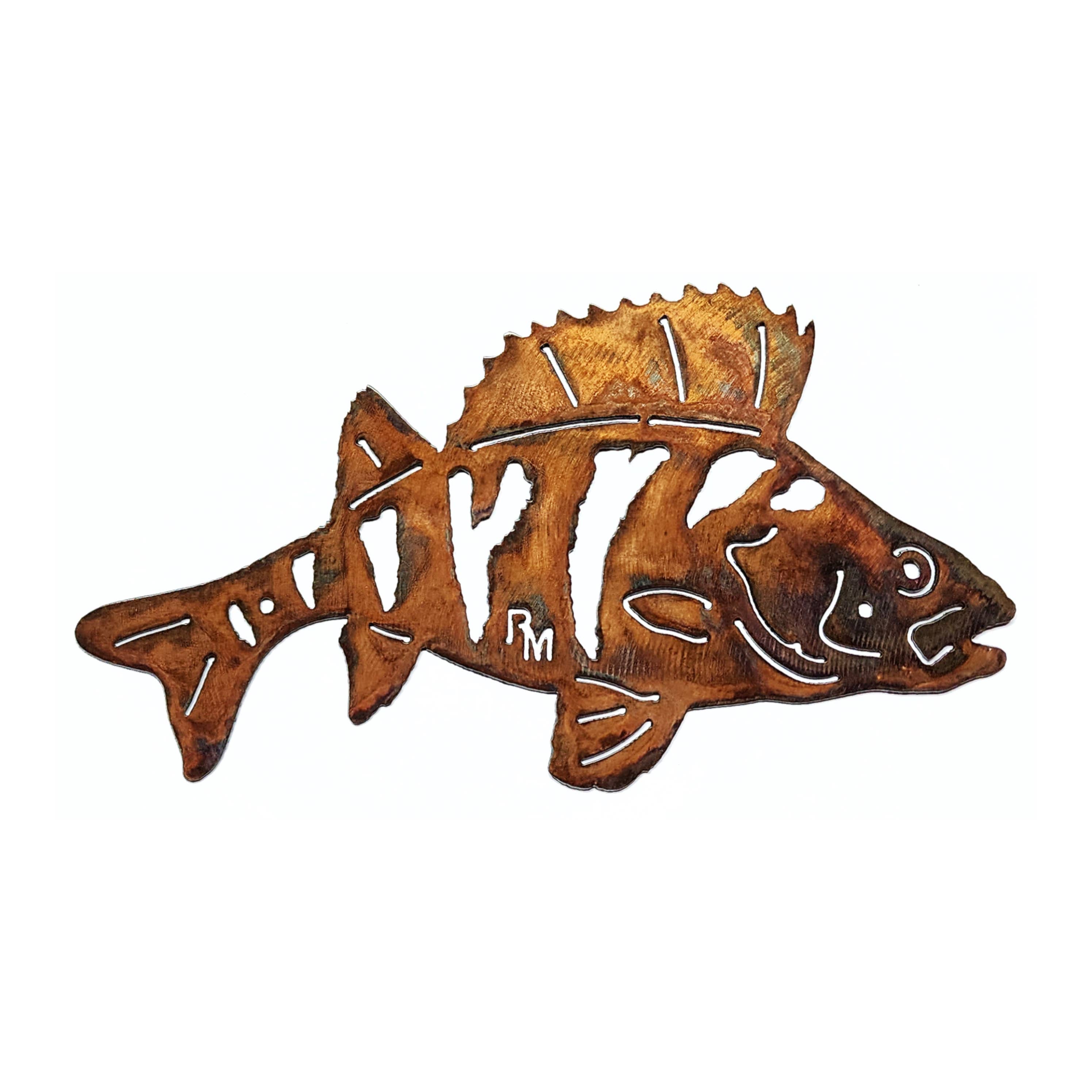 Rustic Metalz - Wholesale Dimensionele/3D-muurkunst - Perch Fish Lake House wanddecoratie metalen wanddecoratie met visthema7