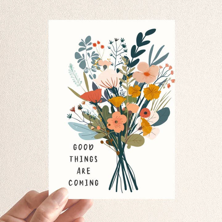Good Things Are Coming - Tarjeta de ánimo y buena suerte para venta al por mayor de 9th Letter Press