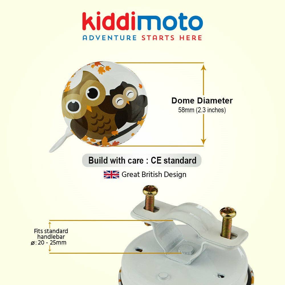 Kiddimoto - Vente Vélo et trottinette – enfant - Profitez de chaque sortie avec cette adorable sonnette de vélo en forme de hibou4