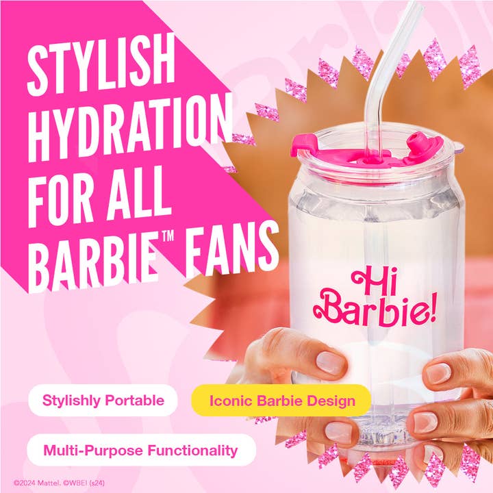 Dragon Glassware - Wholesale Drinking Glass/Cup - Barbieâ„¢ The Movie - Hi Barbie! Hi Ken! Drinking Glasses