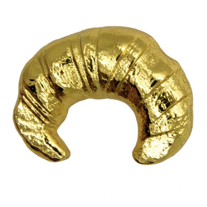 Godert Amsterdam - Wholesale Brooch - croissant pin gold shine
