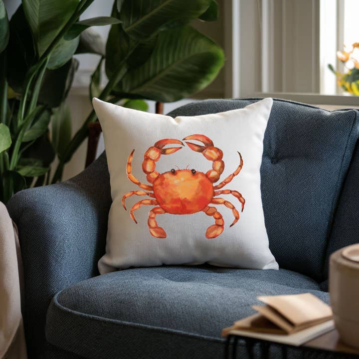 MerikaArt - Wholesale Throw/Decorative Pillow - Orange Crab Pillow5