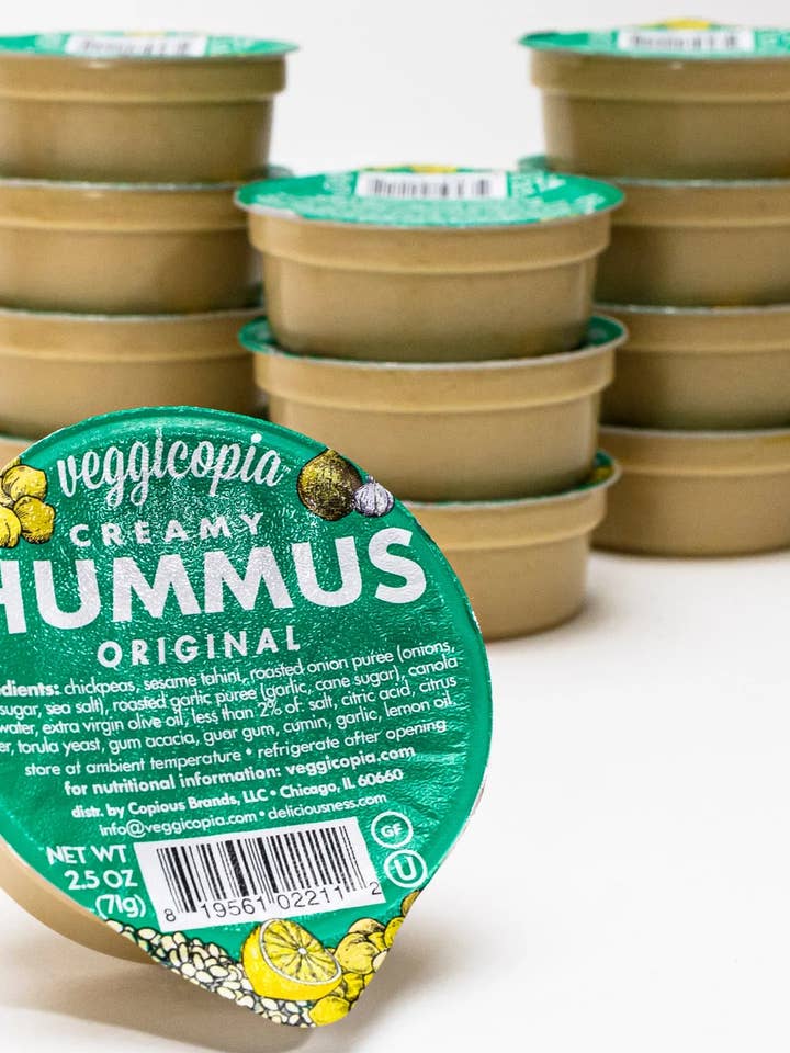 Veggicopia Creamy Original Hummus - Einzelportion für den Großhandel von Mozaics Chips