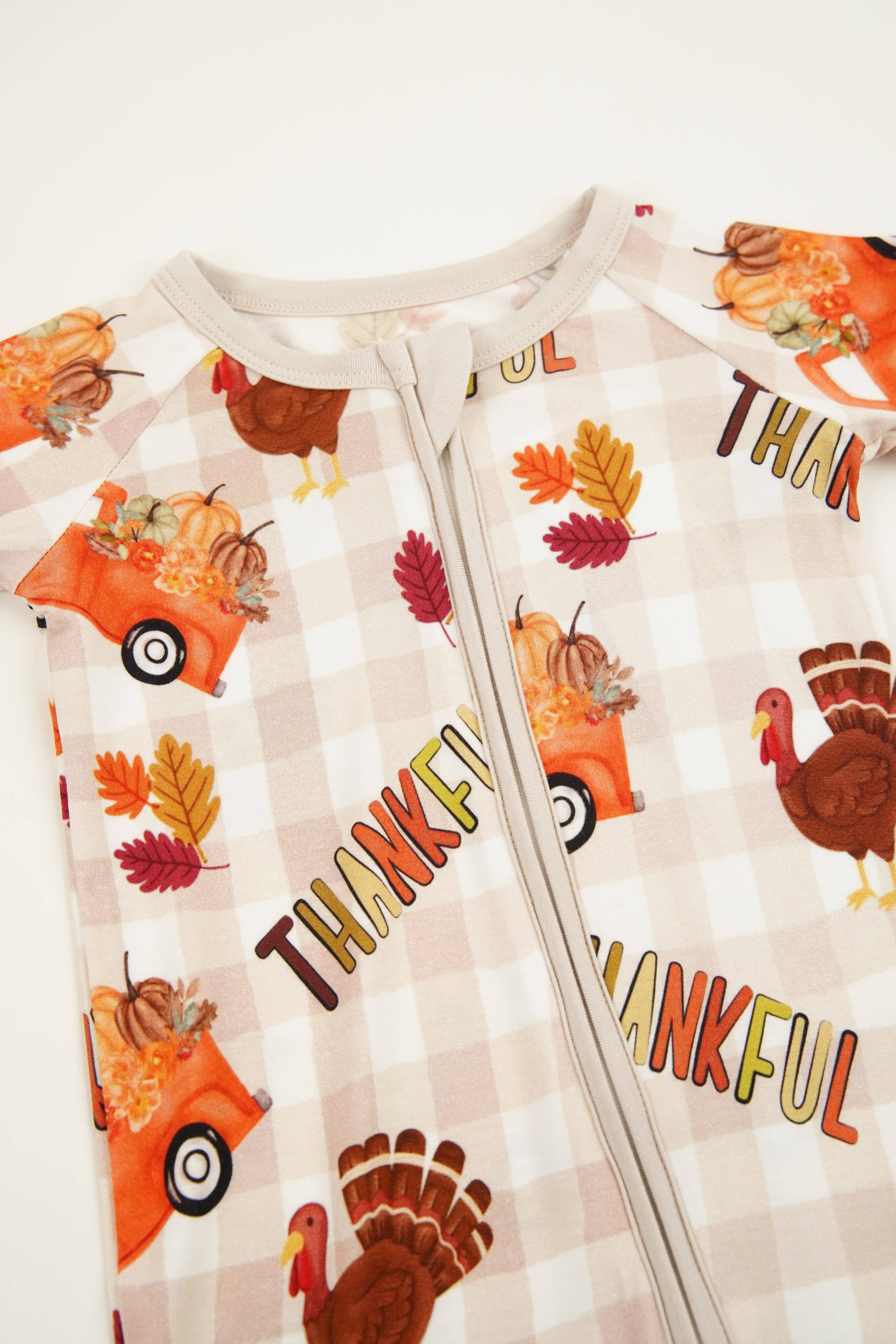 fawn & fold - Wholesale Sleepsuit - Baby - Truckin’ into Thanksgiving Zippy1