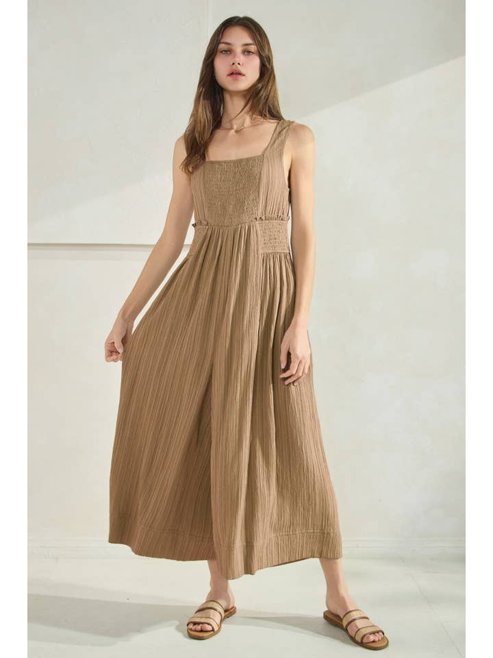 Oddi - Wholesale Jumpsuit - Women's - Crinkled Fabric Wide Leg Jumpsuit3