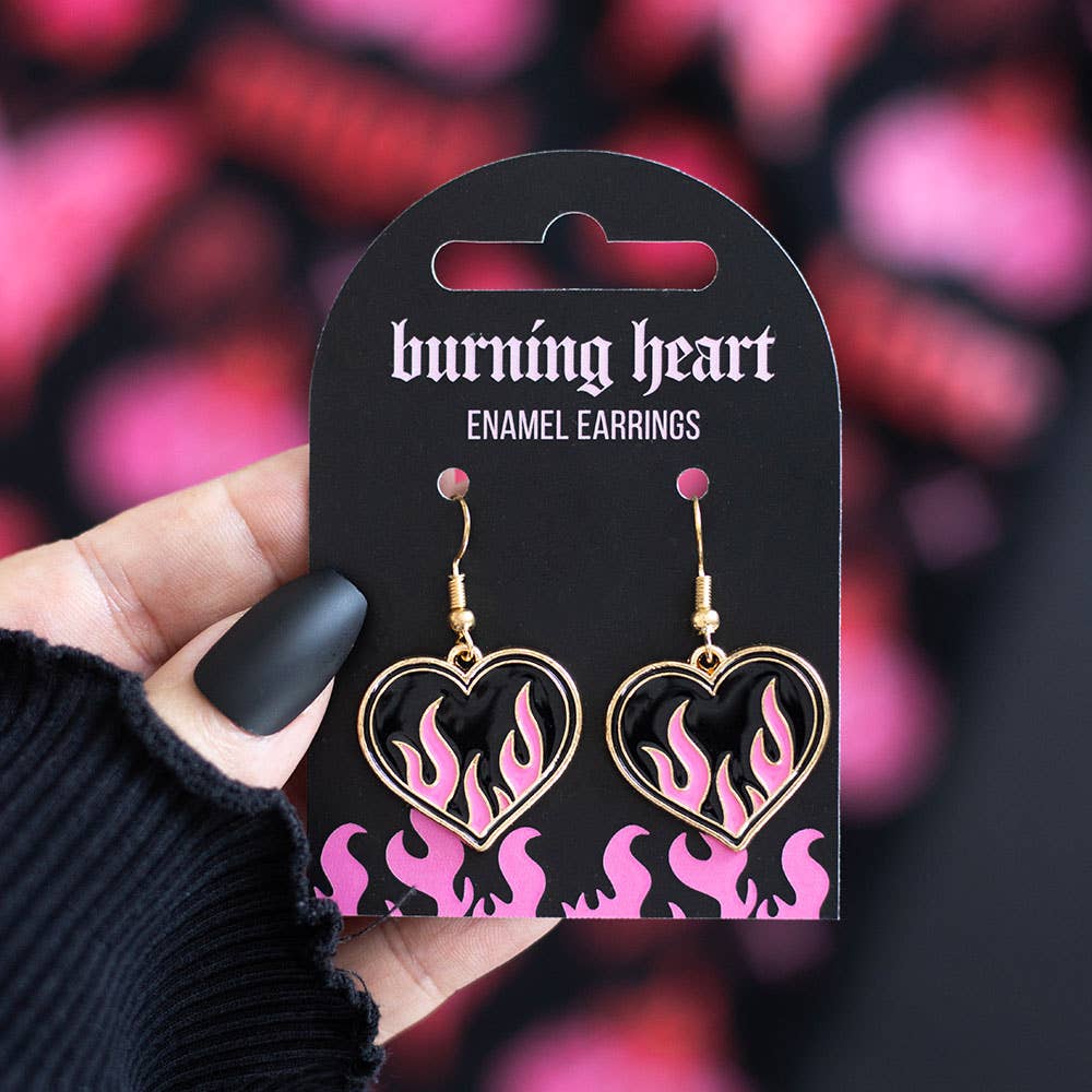 Something Different Wholesale – wholesale Dangle earrings – Burning Heart Earrings0