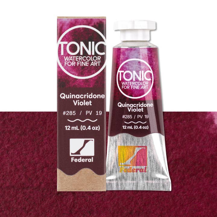 Tonic Watercolor, 12 mL Tube, #285 Quinacridone Violet for wholesale by Federal Color