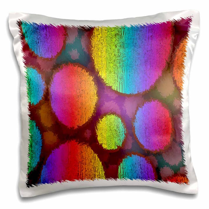 3dRose, Image de peinture d'ovales lisses colorés aux couleurs de l'arc-en-ciel, Taie d'oreiller pour la vente par 3dRose