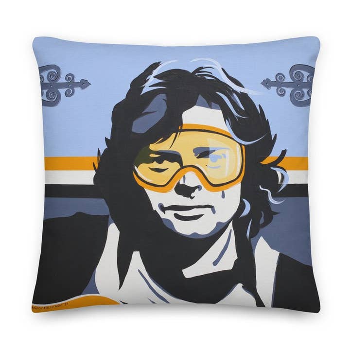 Van Morrison Après Ski Pillow for wholesale by Uptripping (Shannon Foley Henn)