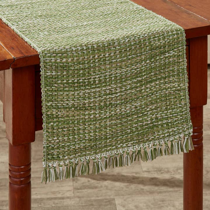 Green Basketweave Table Runner 36"L - Evergreen for wholesale on Faire