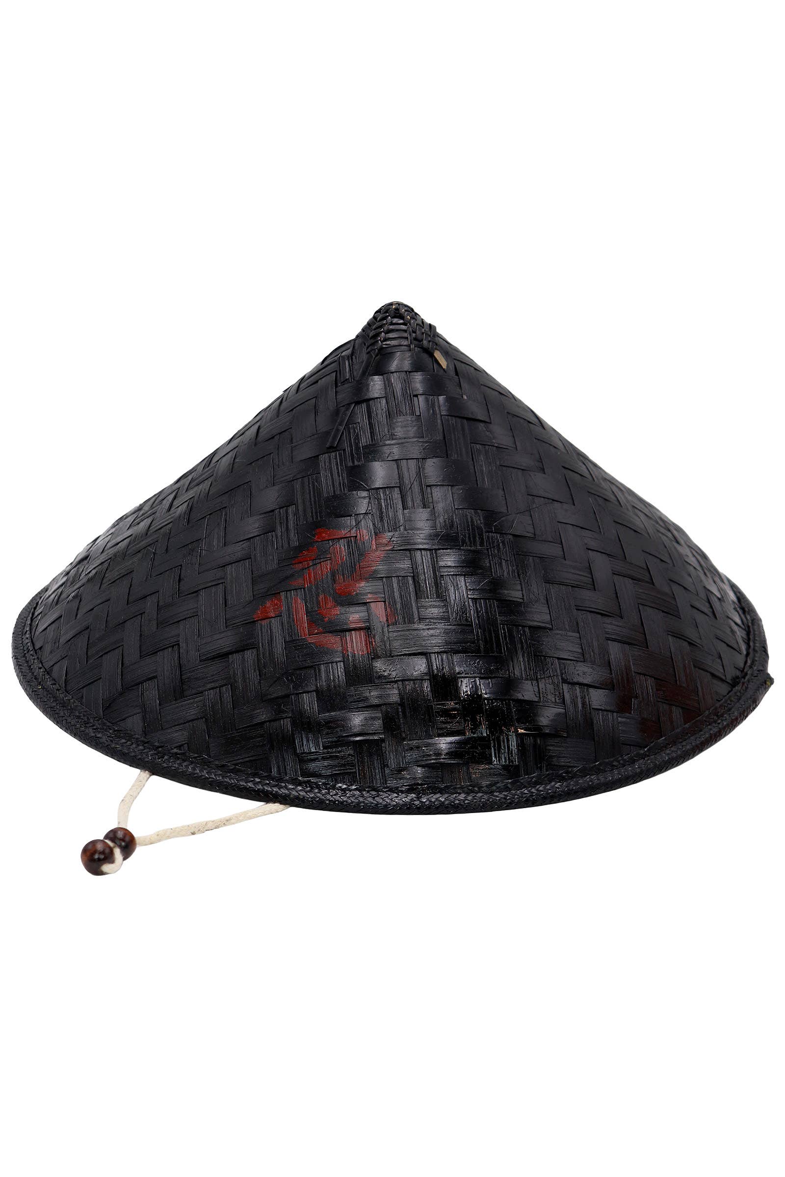 NOIR Chapeau Ninja Samurai Coolie Rice élégant en bambou noir en vente sur Faire1