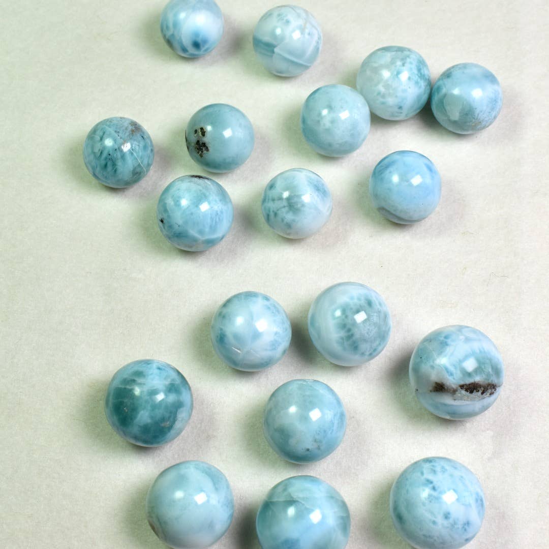 Calder Crystals - Wholesale Spiritual Stone/Crystal - Larimar Dolphin Carved Crystal Sphere Ball - 2 Options2