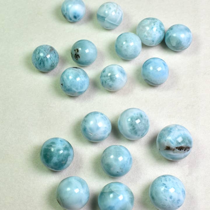 Calder Crystals - Wholesale Spiritual Stone/Crystal - Larimar Dolphin Carved Crystal Sphere Ball - 2 Options2