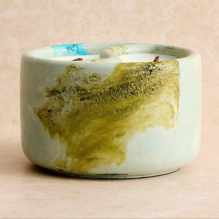 7 oz cementljus | yin och yang-ljus | träveke | tillverkat av betong | sojaljus | trendigt | present till mamma, dotter, syster eller flickvän för wholesale av Shhhh Candles by Kat