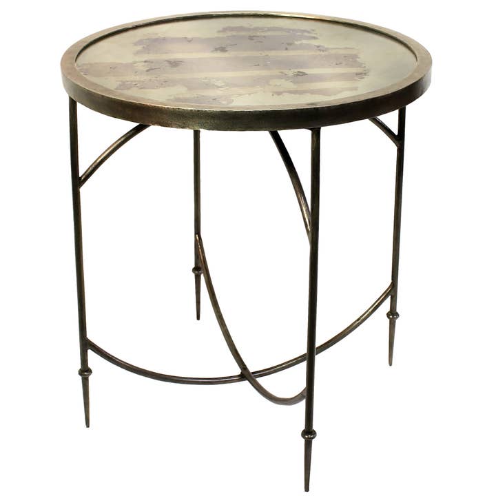 HomArt - Wholesale Side Table - Carrefour Mirrored Side Table - Antique Nickle & Mirror