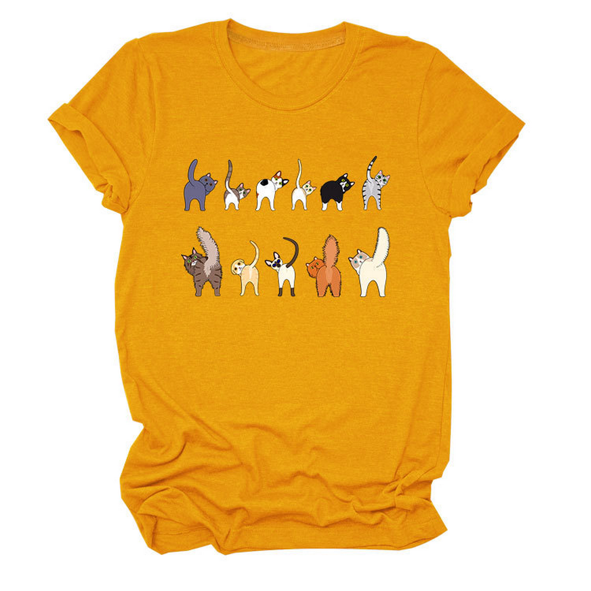 ACCITY - Wholesale T-Shirt (Graphic) - Unisex - Cute Cat Graphic Tee – 11 Cats Turn Around_CWTTS14953