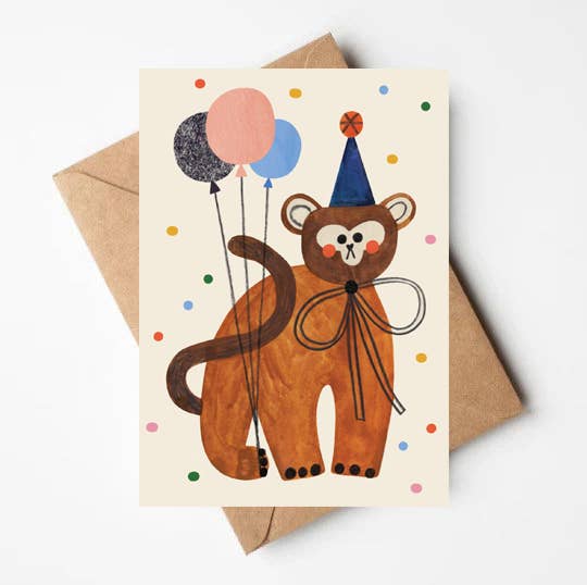 Daria Solak Illustrations - Wholesale Everyday Greeting Card - PARTY MONKEY card  0