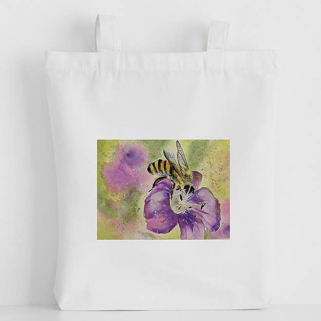 Luxury Canvas Tote Bag, Bumble Bee on Flower, Cornwall for wholesale by H'Art and Design