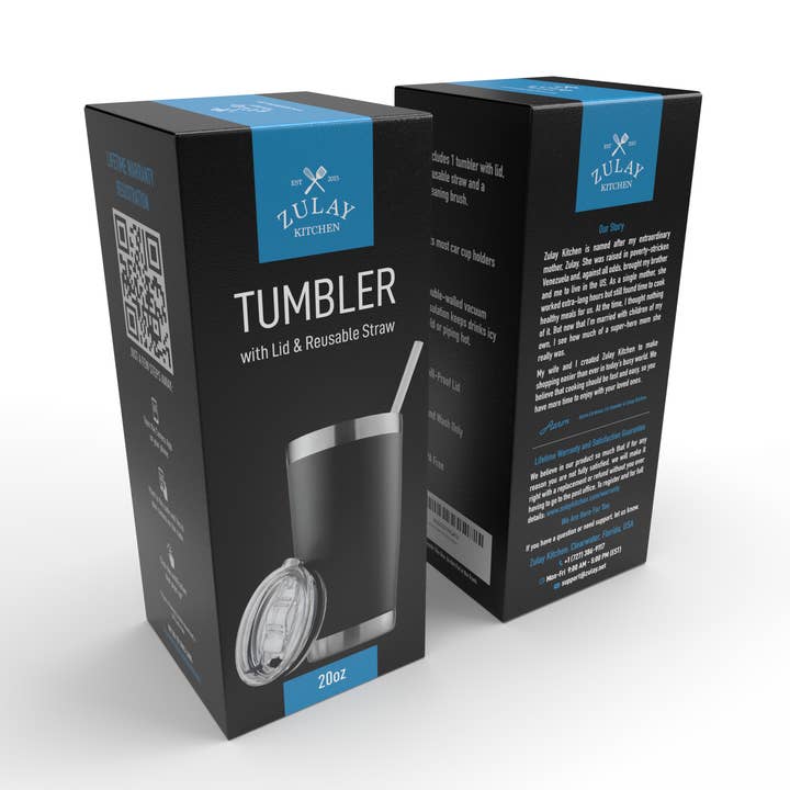 Zulay Kitchen - Wholesale Insulated mug/tumbler - Stainless Steel Insulated Tumbler With Lid and Straw - 20oz27