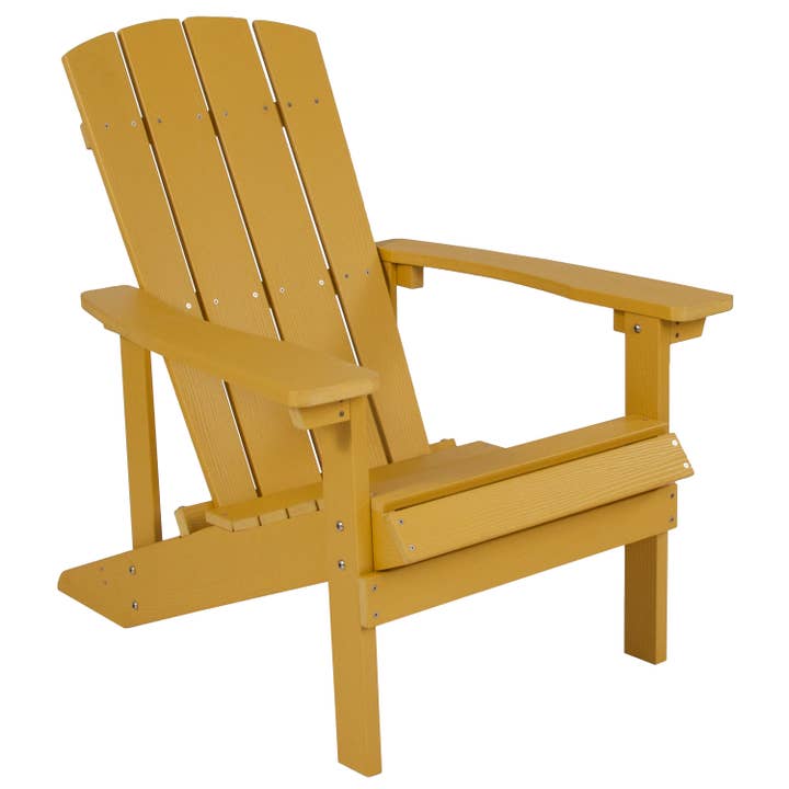 Jaune Chaise Adirondack en résine poly jaune en vente sur Faire1