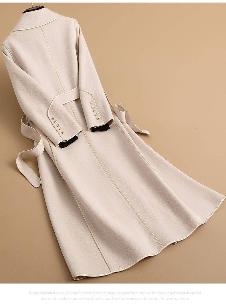 Productseeker - Vendita all'ingrosso Giacca antivento - Donna - Cappotto Slim Doppiato in Lana con Cintura per Donna CT86S4