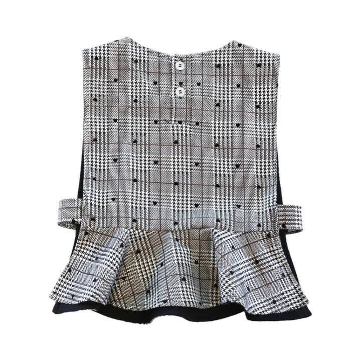 BLACK WHITE A50 14272 Velvet Heart Plaid Vest & Pants (Set) for wholesale on Faire