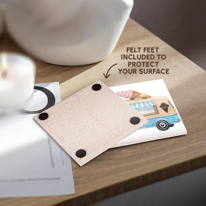 3dRose - Wholesale Coasters - 3dRose, Cute Ice Cream Truck Illustration, Coaster3