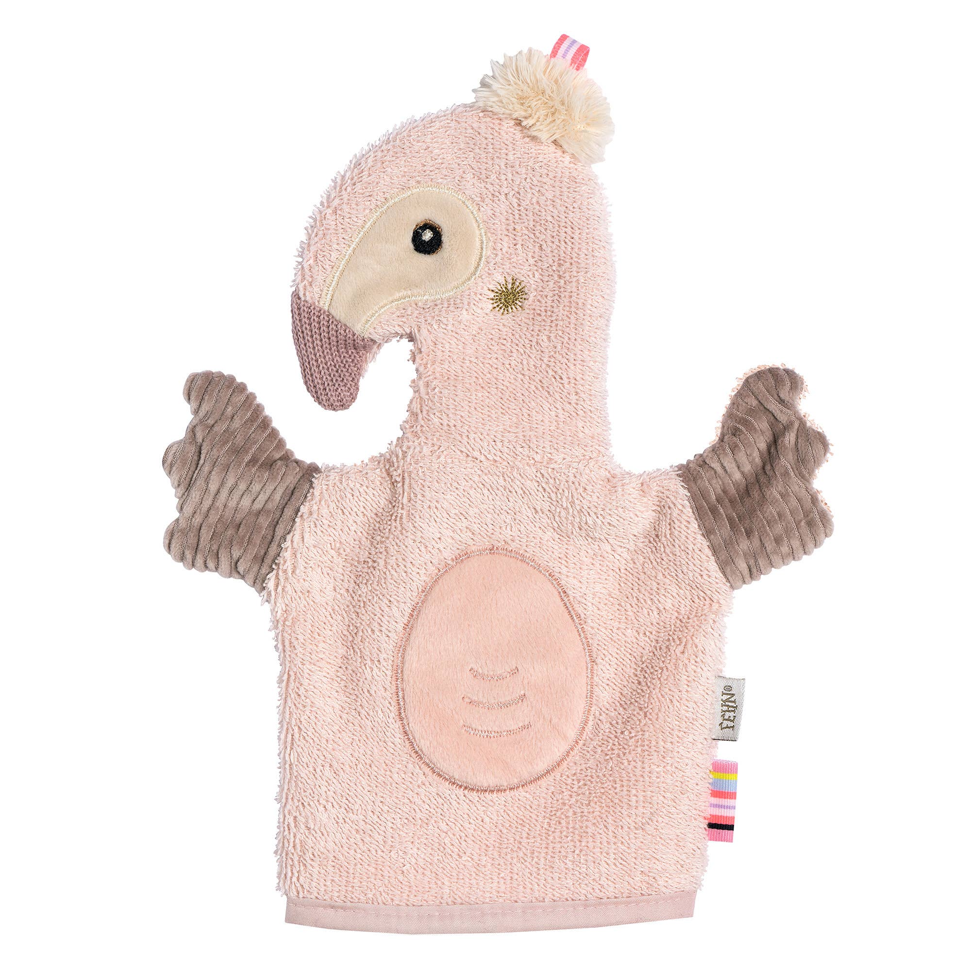 Fehn – wholesale Tvätthandske - Barn och baby – Flamingo-tvättvante med djurmotiv0
