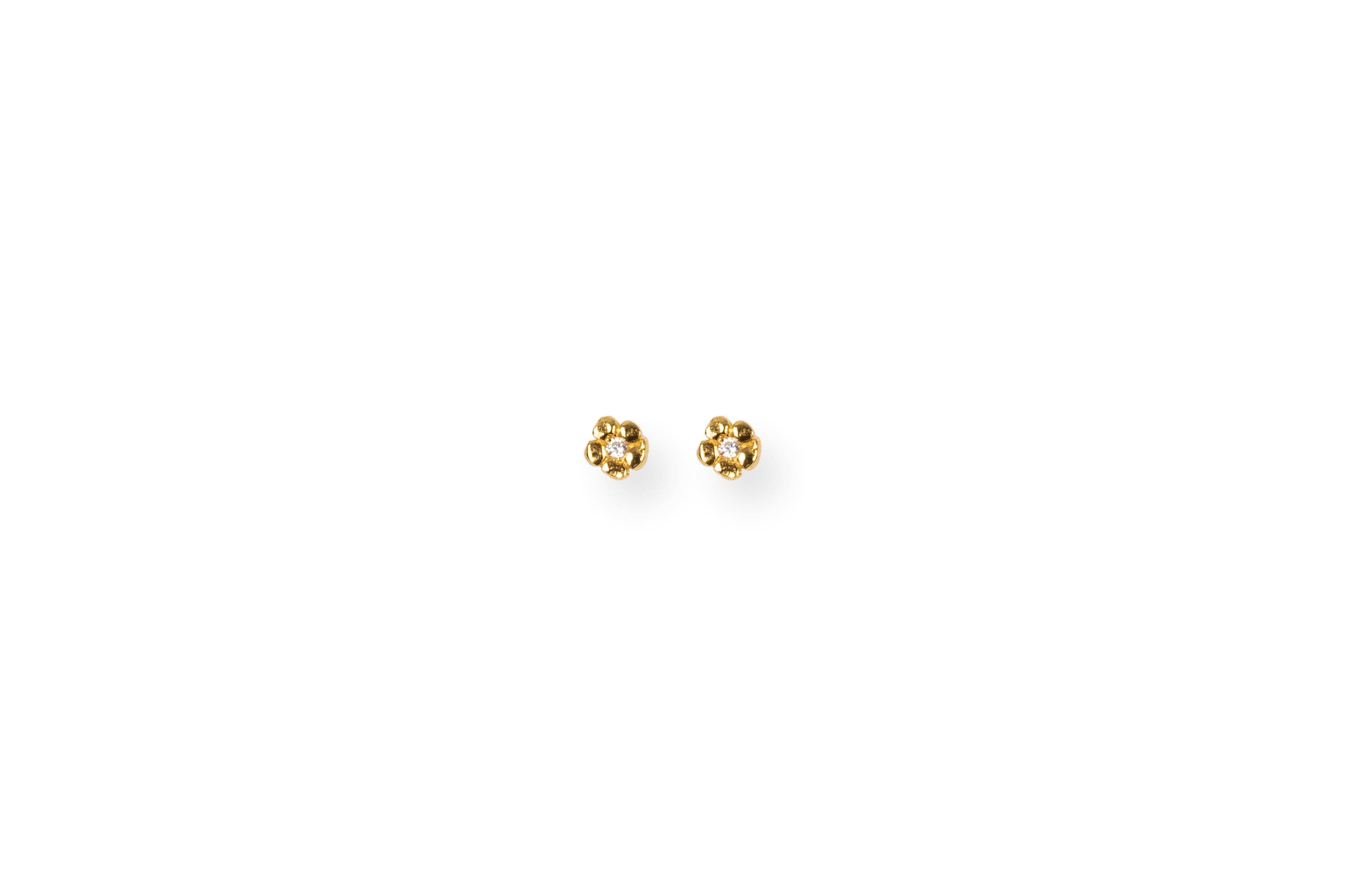 Circus Jewellery - Wholesale Stud/Post Earrings - Golden Silver Floret Earring