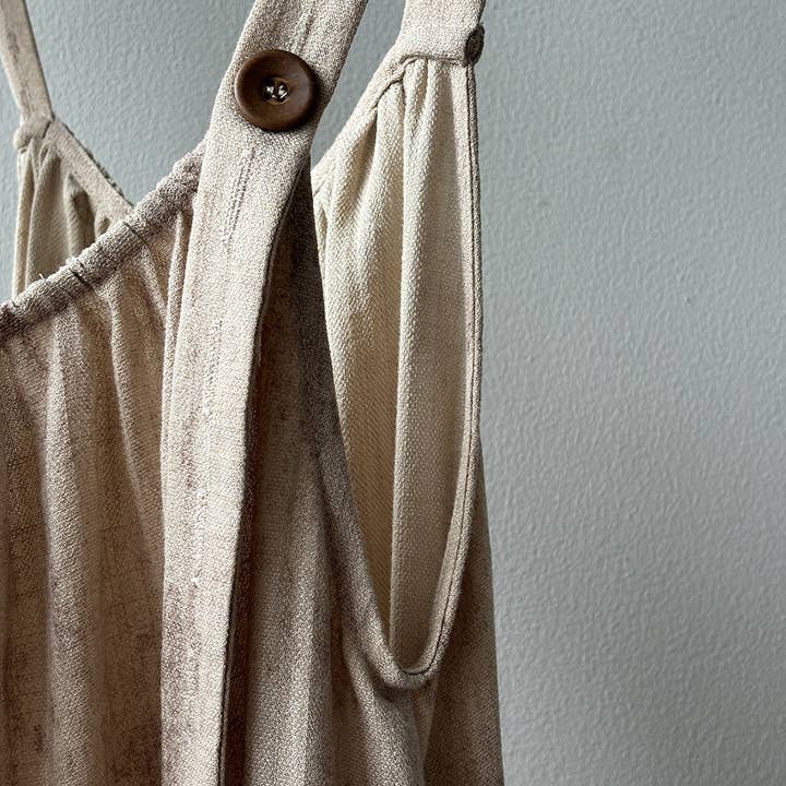 beige Slouchy overalls with 4% linen blend for wholesale on Faire11