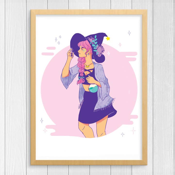 Potion Witch Art Print for wholesale by Floating Forest Studio