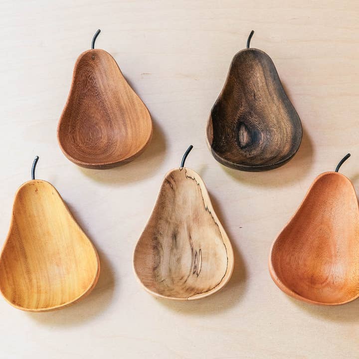 Pear Wooden Tray - Handcrafted Assorted Wood Serving Trays | LIKHÂ for wholesale by LIKHÂ