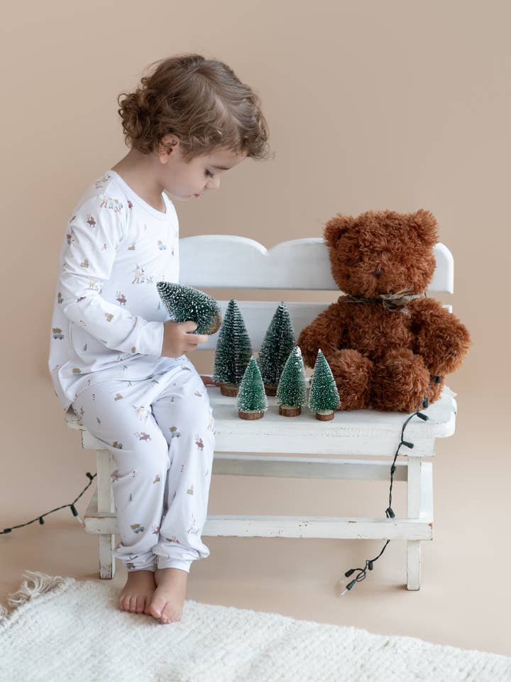 Lilulila - Wholesale Sleepwear Set - Kids - Conjunto de dos piezas de bambú Winter Village0