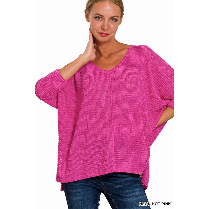 JACQUARDTRUI MET 3 EN 4 MOUWEN EN V-HALS EN HOGE ZOOM voor wholesale door Apolline