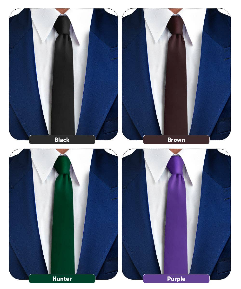 Dubal Brothers - Vente Cravate – homme - Cravate fine unie (4 paquets) par Vittorio Farina73