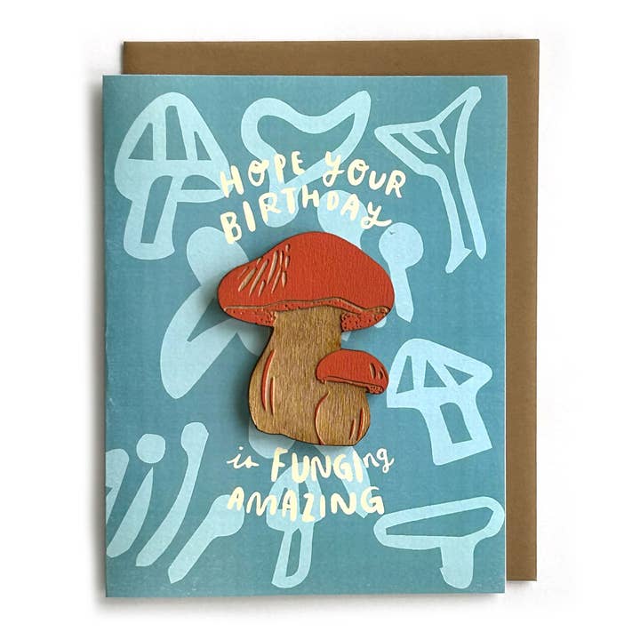 Anniversaire Incroyablement Fongique - Aimant Champignon avec Carte pour la vente par SnowMade