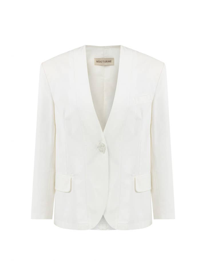 Ecru Draped Blazer for wholesale on Faire