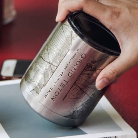 Grand Teton National Park Topographic Map Insulated Cup for wholesale by JACE.design