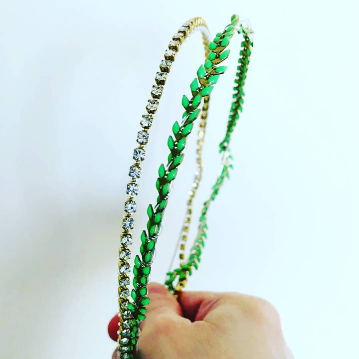 Enamel Leaves Crystal Headpiece for wholesale by Hettie Hair Accessories