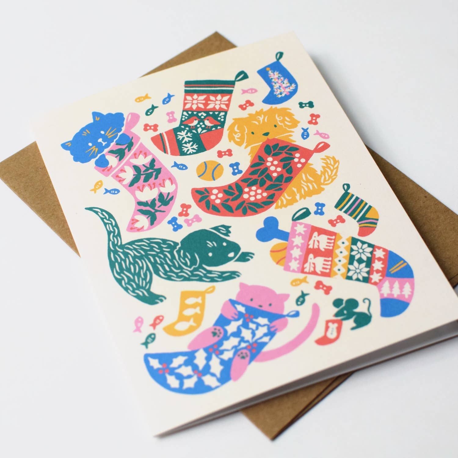 Nuthatch Studio - Wholesale Christmas Card - Merry Pets Christmas Card Set: Original Art, Set of 84