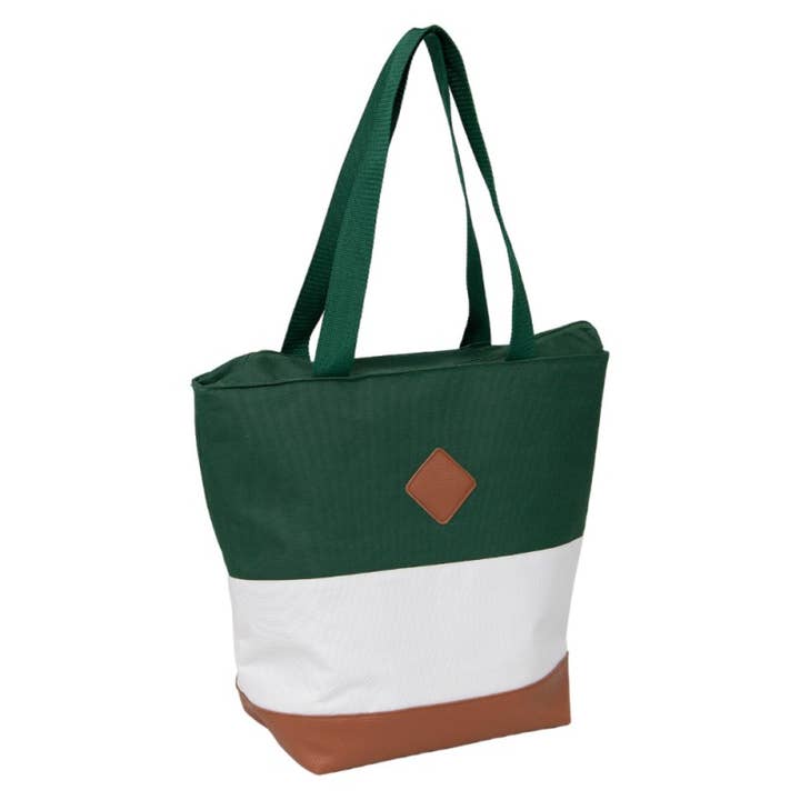 Deffrennes - Wholesale Cooler/Cooler Bag - 600D 3 band green/white/brown 15L cooler bag1