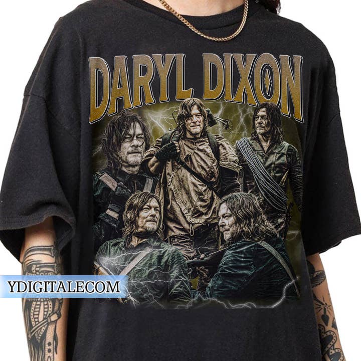 TheKingShirt - Wholesale Graphic Sweatshirt - Women's - Vintage 90s Daryl Dixon T-shirt The Walking Dead Gift Unisex