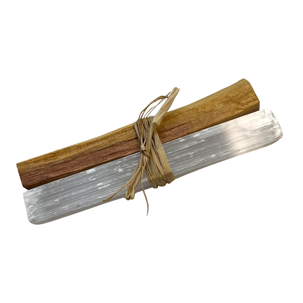VIE – Engroshandel Salviepakke – Mini Smudge Klynge, Palo Santo med Selenit 4"1