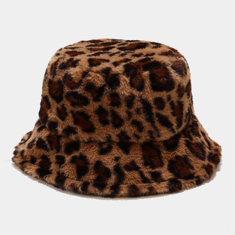Dipped Shop - Venta al por mayor Gorro estilo pescador - Mujer - Versátiles sombreros de pescador gruesos con estampado de leopardo DPBH03256