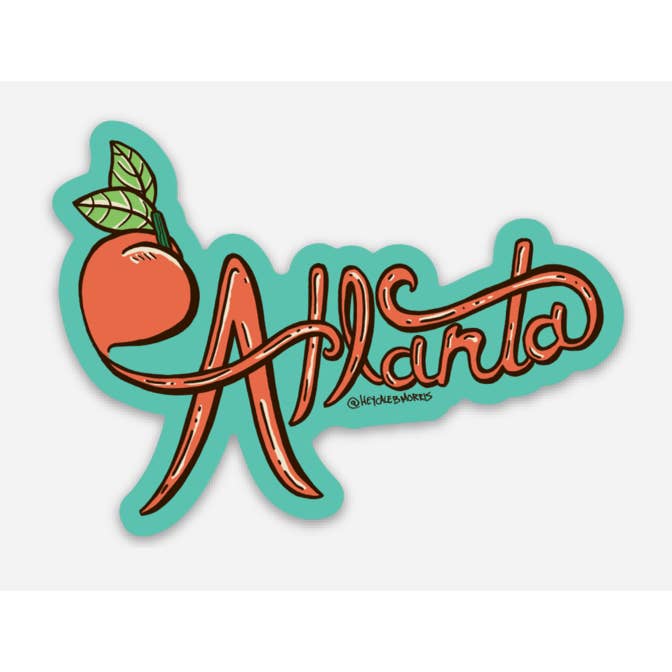 Adesivo Atlanta Peach, 7,6 x 5,1 cm per la vendita all'ingrosso da parte di Welcome To the Neighborhoods