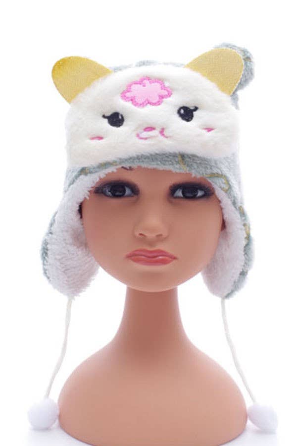 Cap Zone - Vendita all'ingrosso Berretto - Bambini - Berretti paraorecchie foderati in pelliccia di peluche per bambini con accento animale2